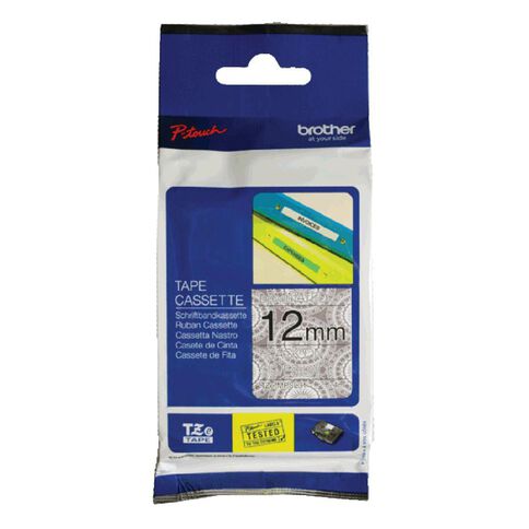 Brother TZEMPSL31 Label Tape Black on Silver Lace 12mm x 4m
