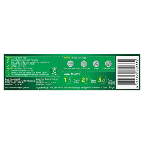 Berocca Energy Vitamin B & C Orange Flavour Effervescent Tablets 15 Pack