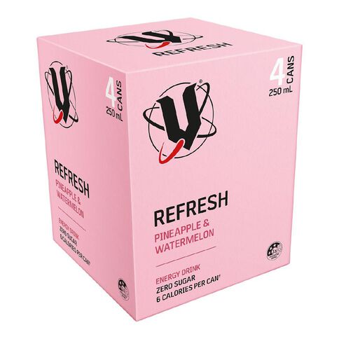 V Energy Drink Refresh Pineapple Watermelon 250ml 4 Pack