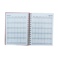 WS 2024/2025 Spiral Mid Year Diary Week To View Red A5