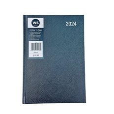 WS Date To Page Diary 2024 Black A5