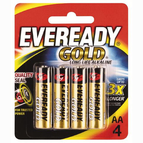 Eveready Gold Batteries AA 4 Pack