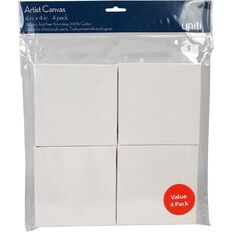 Uniti Value Blank Canvas 4in x 4in 4 Pack