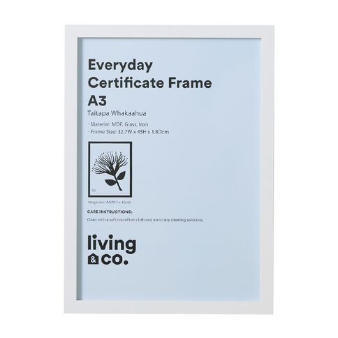 Living & Co Everyday Certificate Frame White