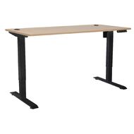 Jasper J Emerge Single Motor HA Desk 1500x750 Pacific Oak Black Base