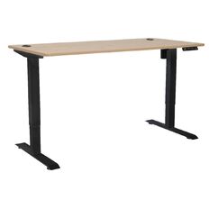 Jasper J Emerge Single Motor HA Desk 1500x750 Pacific Oak Black Base