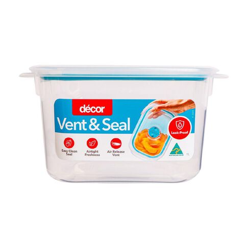 Decor Vent & Seal Plastic Square Clear 1L
