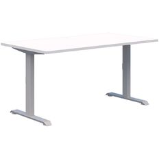 Premium Fixed Height Desk Silver & Snow 1200x700