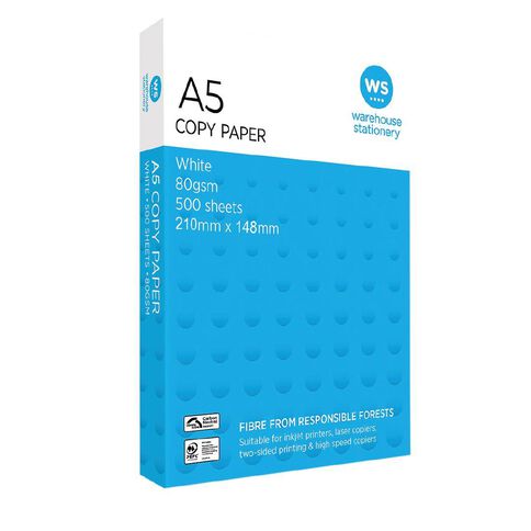WS Photocopy Paper A5 80gsm 500 Pack