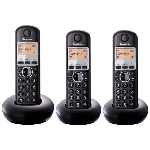 Panasonic KX-TGB213NZB Triple Cordless Handset Black Black | Warehouse