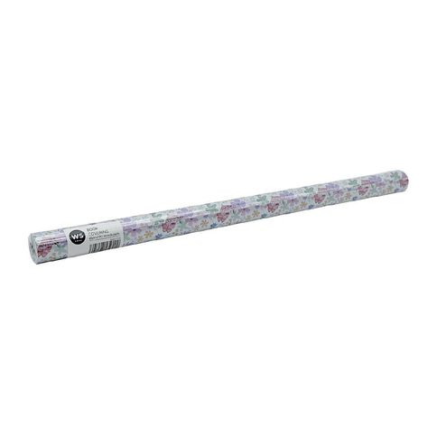 WS Book Covering 45cm x 1m Butterfly White