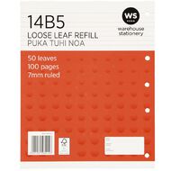 WS Pad Refill 14B5 7mm Ruled 50 Leaf Red Mid
