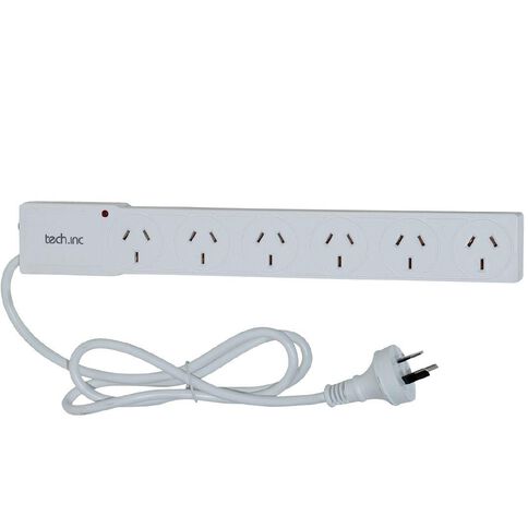 Tech.Inc 6 Way Powerboard with Surge Protection