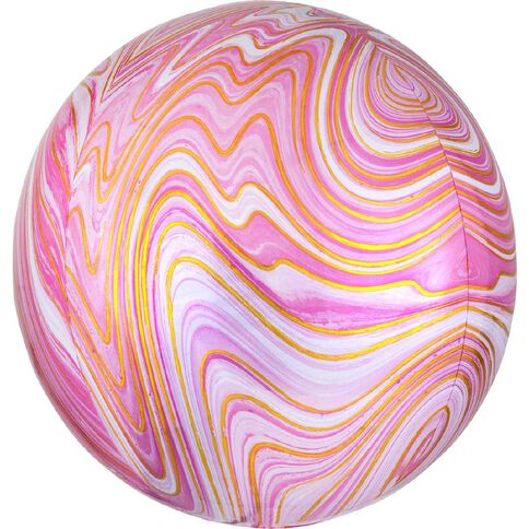 Anagram Marblez Pink Foil Balloon Orbz 15in Pink Mid