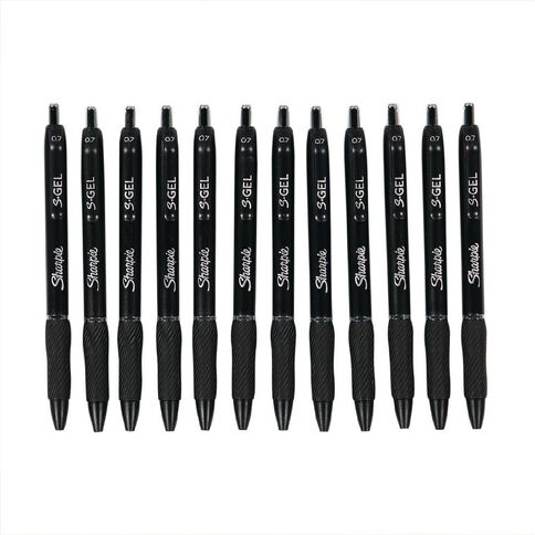 Sharpie S-Gel Retractable 0.7mm Gel Pen Black 12 Pack Black