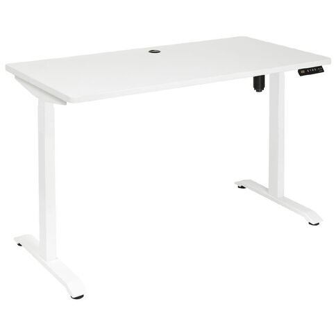 Jasper J Emerge 1200x600 Single Motor HA Desk White Top With White Base