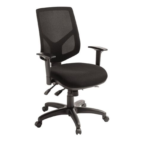 Crew 3 Lever Highback Ergonomic Mesh Chair with Arms Black