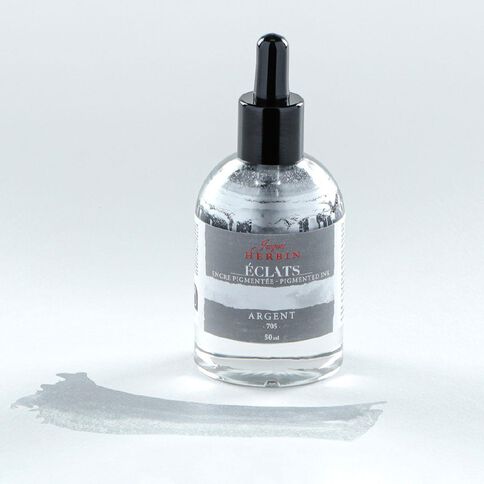 Jacques Herbin Eclats Pigmented Ink Silver 50ml
