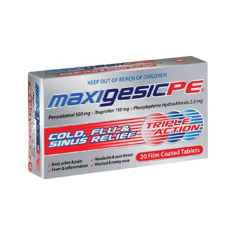 Maxigesic Pe Cold & Flu Tablets 20 Pack