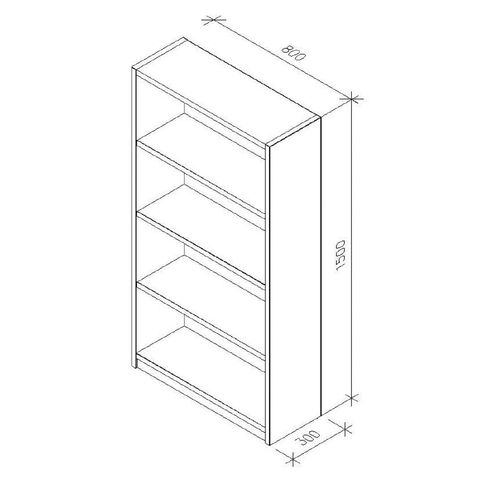 Zealand Commercial 4 Tier Bookcase White