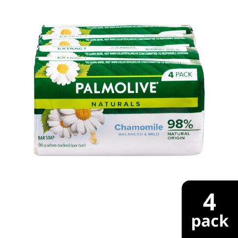 Palmolive Naturals Chamomile Balanced & Mild Soap 90g 4 Pack White