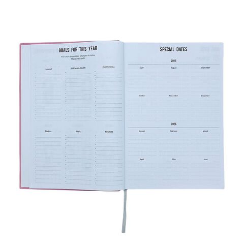 WS Mid Year Diary Day to Page 2025-26 Pink