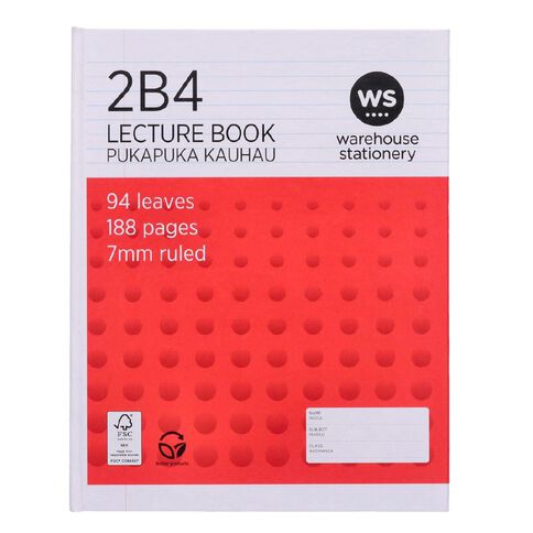 WS Lecture Book 2B4 7mm Ruled Hardcover 94 Leaf