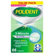 Polident 3 Minute Daily Cleanser For Dentures 66 Pack