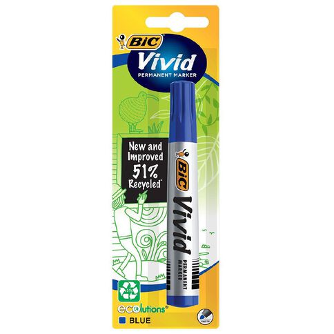 Bic Vivid Permanent Marker Ecolution Blue 1 Pack