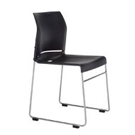 Buro Seating Envy Stacking Chair Black Reflective Silver Frame Black