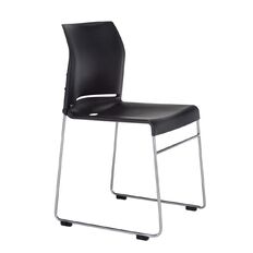 Buro Seating Envy Stacking Chair Black Reflective Silver Frame Black