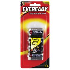 Eveready Super Heavy Duty Batteries C 4 Pack
