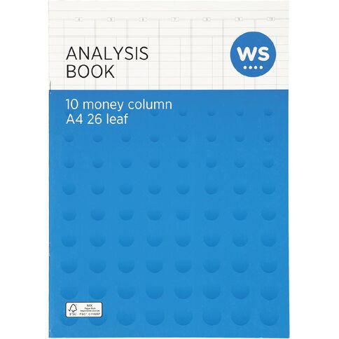 WS 10 Money Column Limp Analysis Book 26 Leaf Blue A4