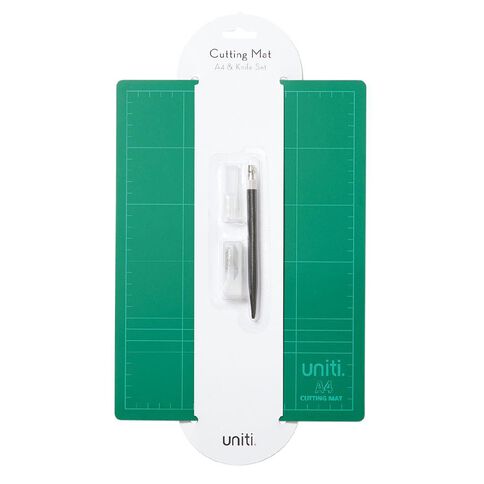 Uniti Cutting Mat 300 x 220 x3mm A4 & Knife Set