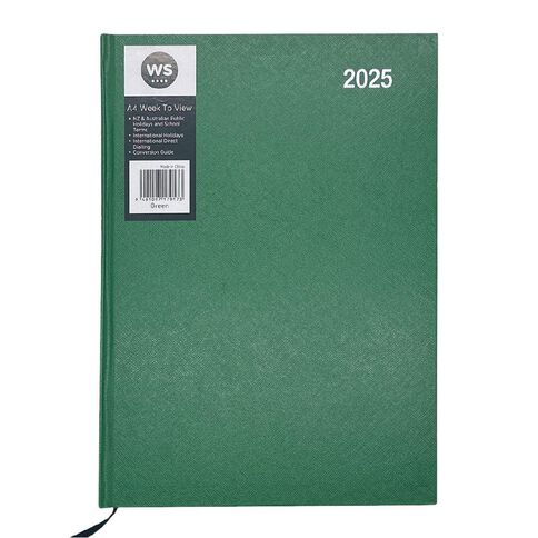 WS Colour Pop  2025 Diary A4 Week To Date Green A4