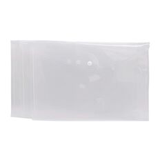 WS Button Document Wallet Clear 3 Pack