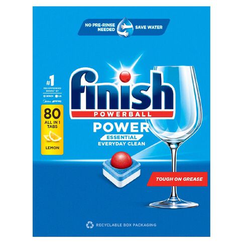 Finish Power Essential Dishwashing Tablets Lemon Sparkle 80 Pack