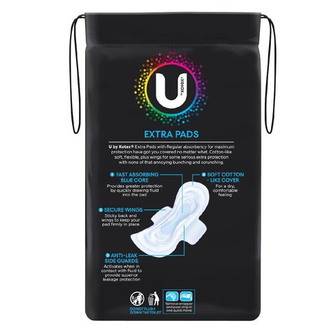 U By Kotex Regular Wings Maxi Pads 16 Pack