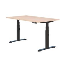 Accent Quick Ship Premium Electric Desk Black/Classic Oak 1500 x 800