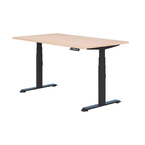 Accent Quick Ship Premium Electric Desk Black/Classic Oak 1500 x 800