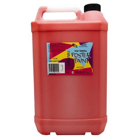 Fivestar Tempera Poster Paint Brilliant Red 5 Litre