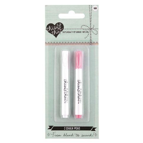 This and That Chalkboard Pen 2 Pack White | Warehouse Stationery, NZ