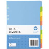 WS Dividers Cardboard 10 Tab A4