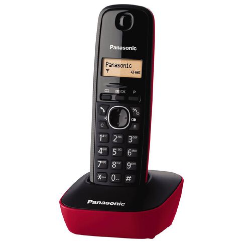 Panasonic KX-TG1611 Single Cordless Handset Red Red Mid