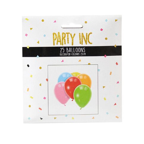 Party Inc Balloons Decorator Colours 25cm 25 Pack