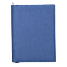 WS Padfolio PU Zipper Blue Mid A4