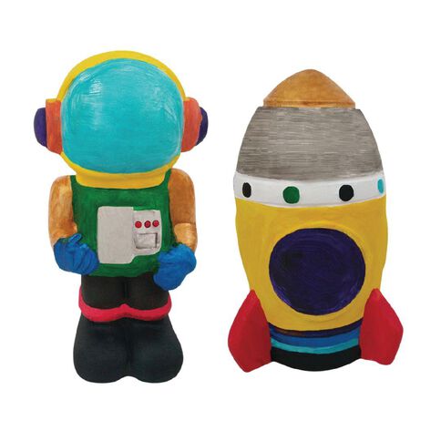 Kookie Paint Your Own Astronaut & Rocket 2 Pack