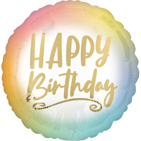 Anagram Ombre & Gold Happy Birthday Foil Balloon Standard 17in