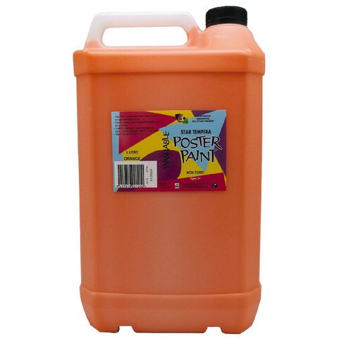 Fivestar Tempera Poster Paint Orange 5 Litre
