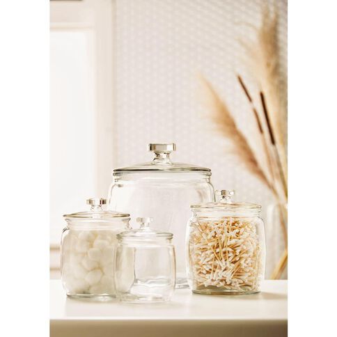 Living & Co Round Glass Jar Clear 700ml